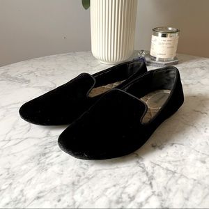 Black Velvet Birdies Ballet Flats
